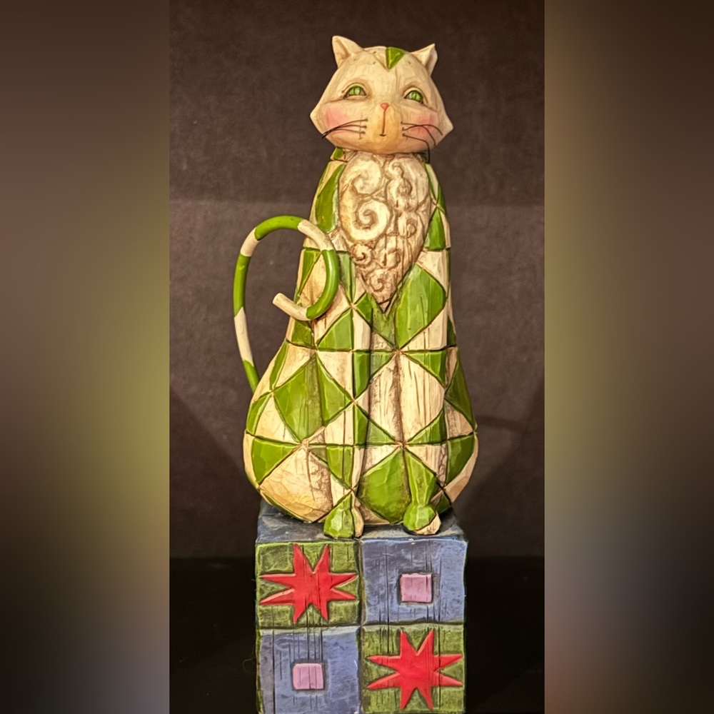 Jim Shore/Enesco “Felicity” Green/Star Cat Figurine
